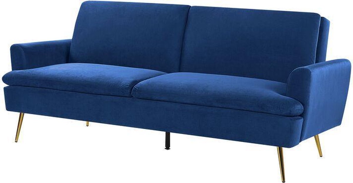 Beliani Vettre Slaapbank Fluweel 84 X 210 Cm - Blauw