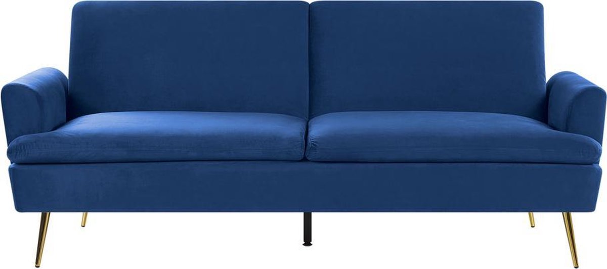 Beliani Vettre Slaapbank Fluweel 84 X 210 Cm - Blauw