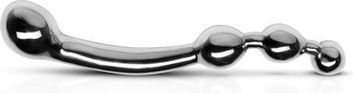 Sinner - Multi-Stim Pleasure Wand Metalen Anaal Dildo - Silver