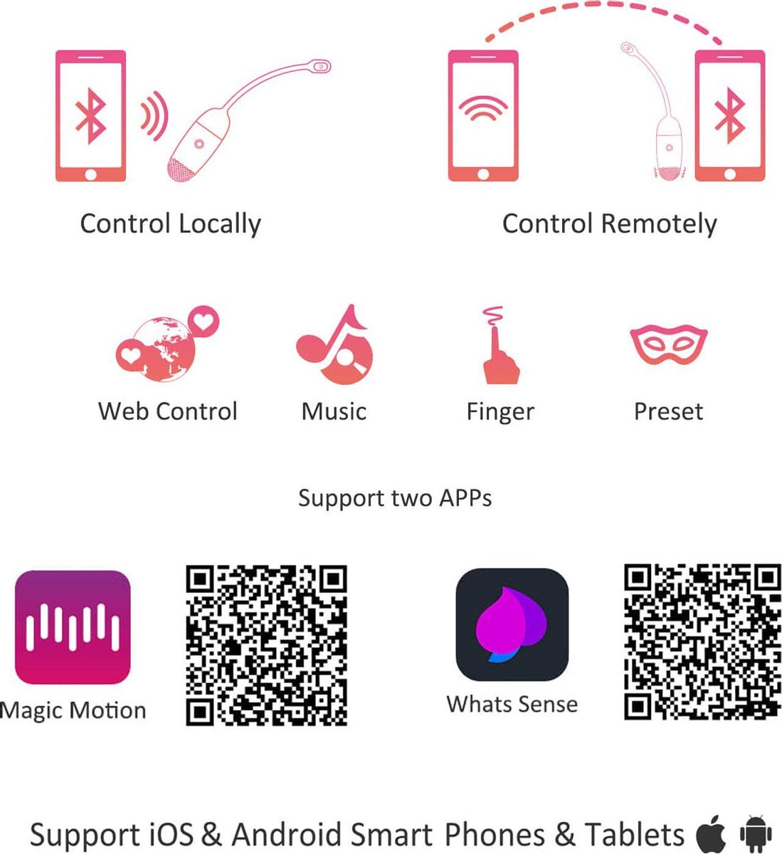 Magic Motion - Vini App Controlled Vibratie Eitje -/Wit - Roze