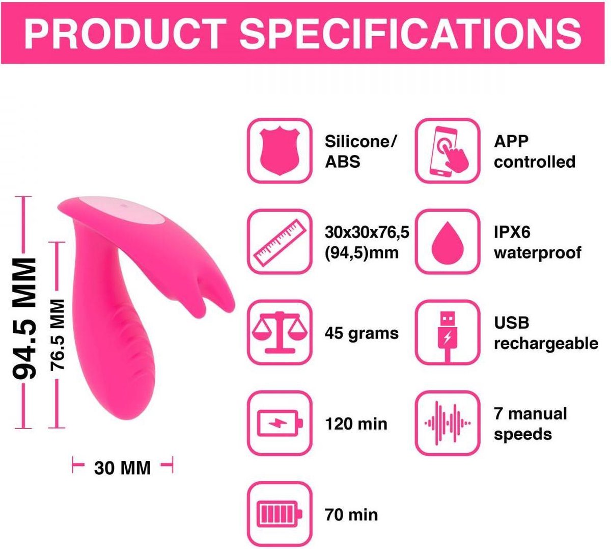 Magic Motion - Eidolon Smart Wearable Dual Motor Vibrator - Roze