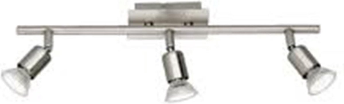 BES LED Led Plafondspot - Trion Nimo - Gu10 Fitting - 9w - Warm 3000k - 3-lichts - Rechthoek - Mat Nikkel - Aluminium - Wit