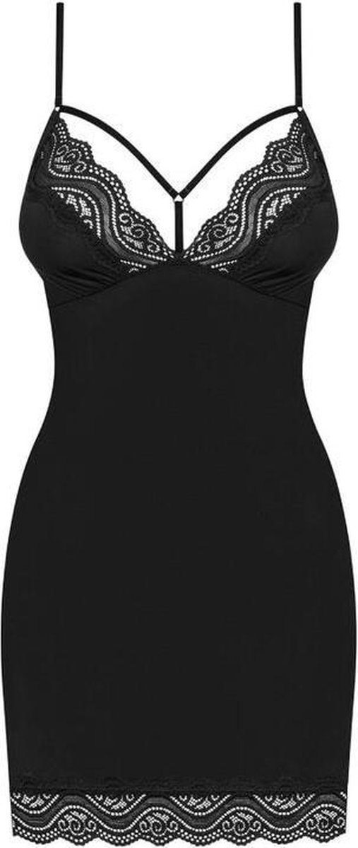 Obsessive Diyosa Negligé Met Sexy String - Zwart