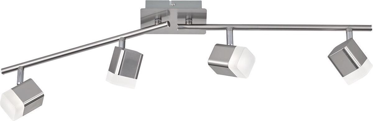 BES LED Led Plafondspot - Trion Ribon - 16w - Warm 3000k - 4-lichts - Rechthoek - Mat Nikkel - Aluminium - Wit