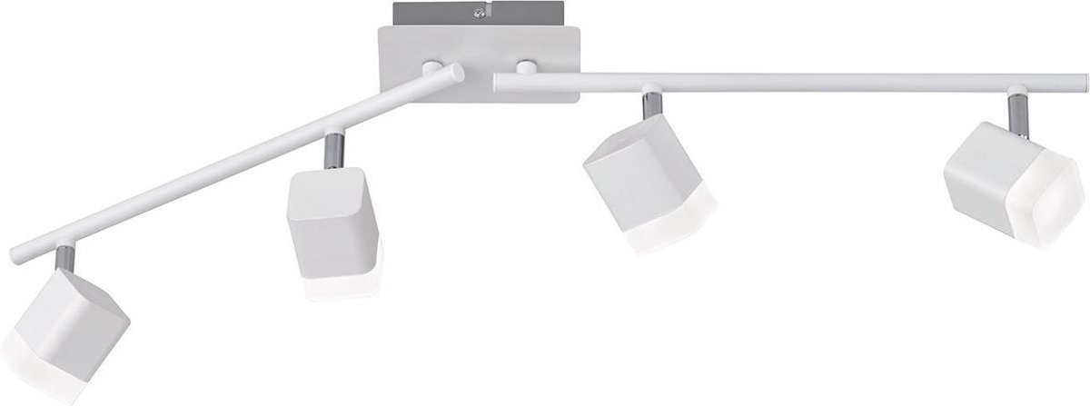 BES LED Led Plafondspot - Trion Ribon - 16w - Warm 3000k - 4-lichts - Rechthoek - Mat - Aluminium - Wit