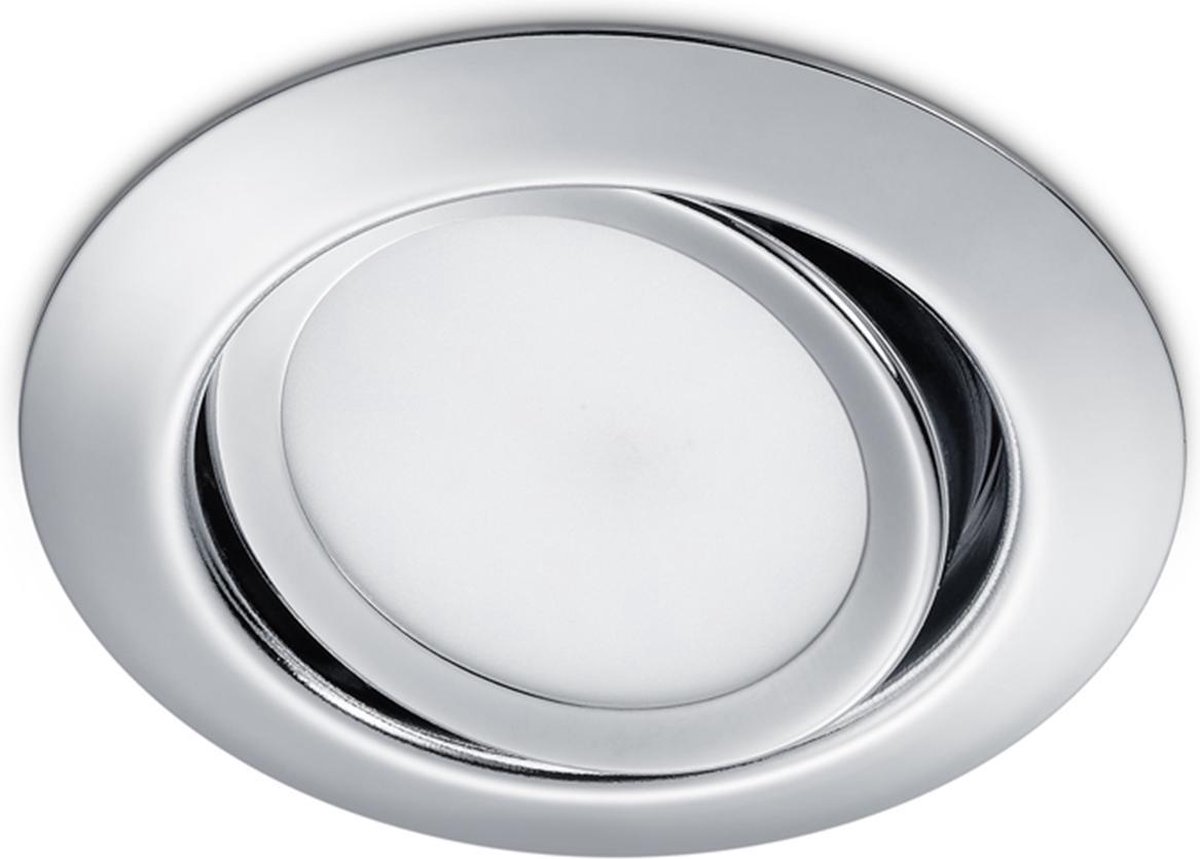 BES LED Led Spot - Inbouwspot - Trion Roluno - 5w - Warm 3000k - Rond - Mat Chroom - Aluminium - Ø80 - Wit