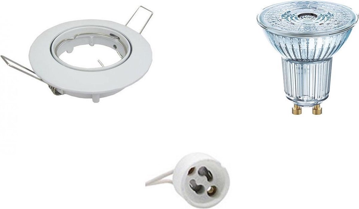 Osram - Led Spot Set - Parathom Par16 930 36d - Gu10 Fitting - Dimbaar - Inbouw Rond - Glans - 3.7w - Warm 3000k - Wit