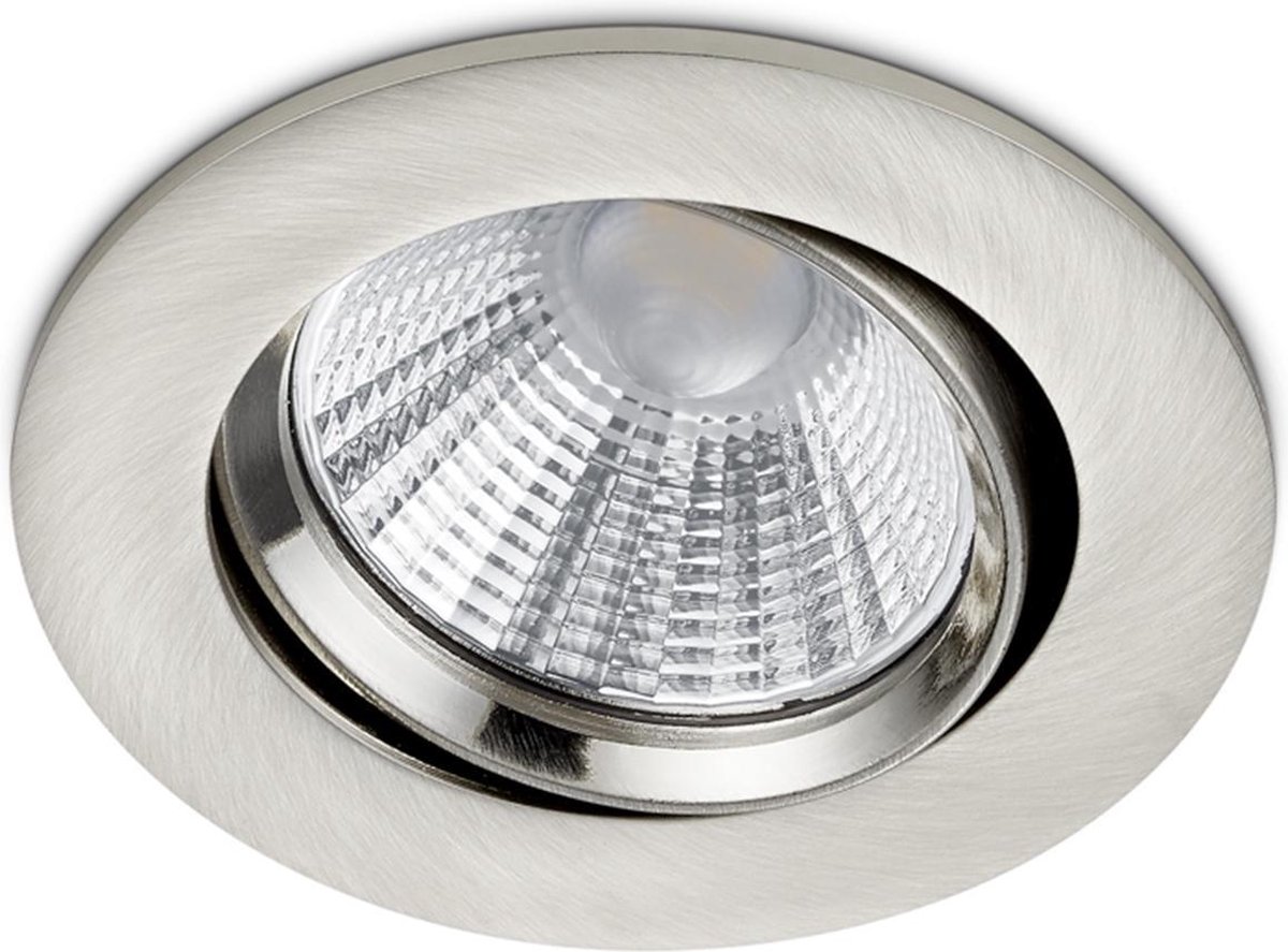 BES LED Led Spot - Inbouwspot - Trion Paniro - Rond 5w - Dimbaar - Warm 3000k - Mat Nikkel - Aluminium - Ø80mm - Wit