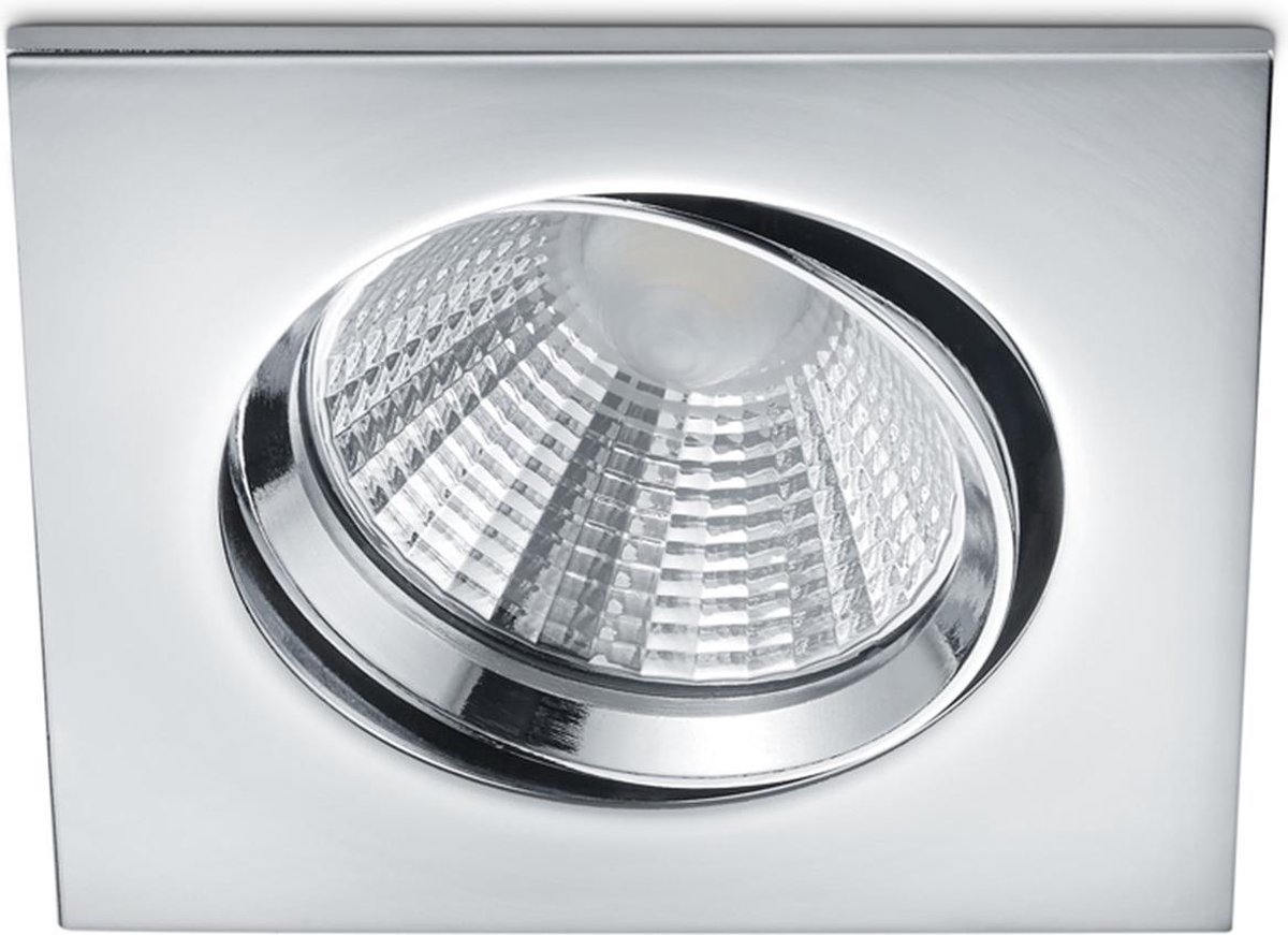 BES LED Led Spot - Inbouwspot - Trion Paniro - Vierkant 5w - Dimbaar - Warm 3000k - Mat Chroom - Aluminium - 80mm - Wit