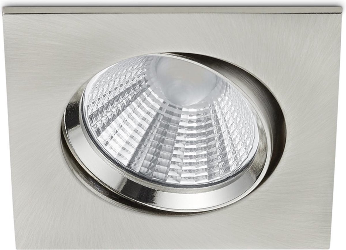 BES LED Led Spot - Inbouwspot - Trion Paniro - Vierkant 5w - Dimbaar - Warm 3000k - Mat Nikkel - Aluminium - 80mm - Wit