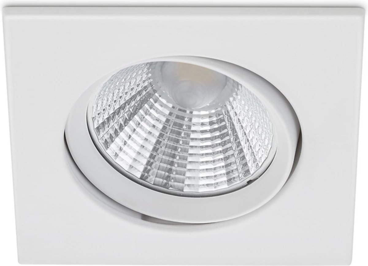 BES LED Led Spot - Inbouwspot - Trion Paniro - Vierkant 5w - Dimbaar - Warm 3000k - Mat - Aluminium - 80mm - Wit