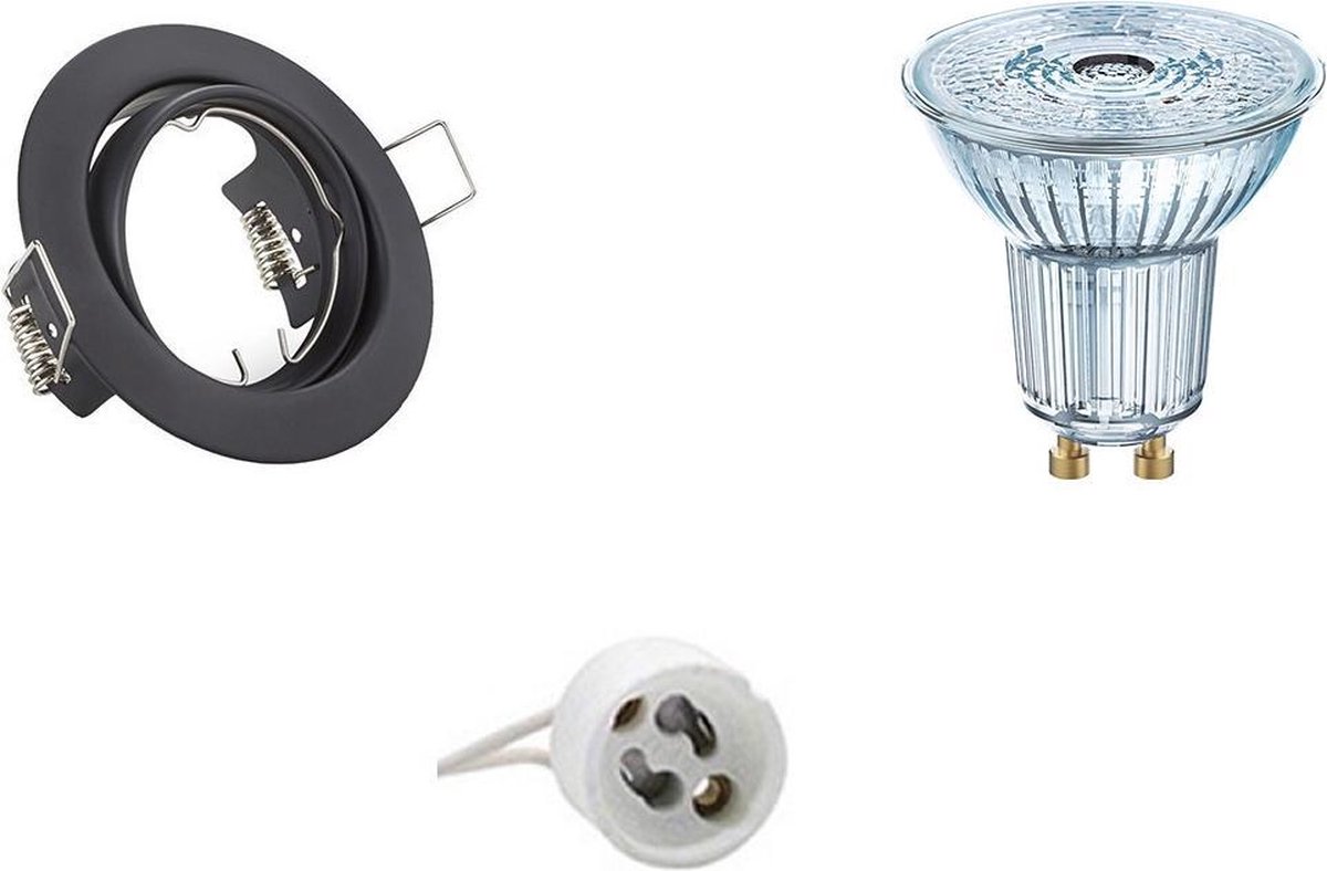 Osram - Led Spot Set - Parathom Par16 930 36d - Gu10 Fitting - Dimbaar - Inbouw Rond - Mat - 3.7w - Warm Wit 3000k - Zwart