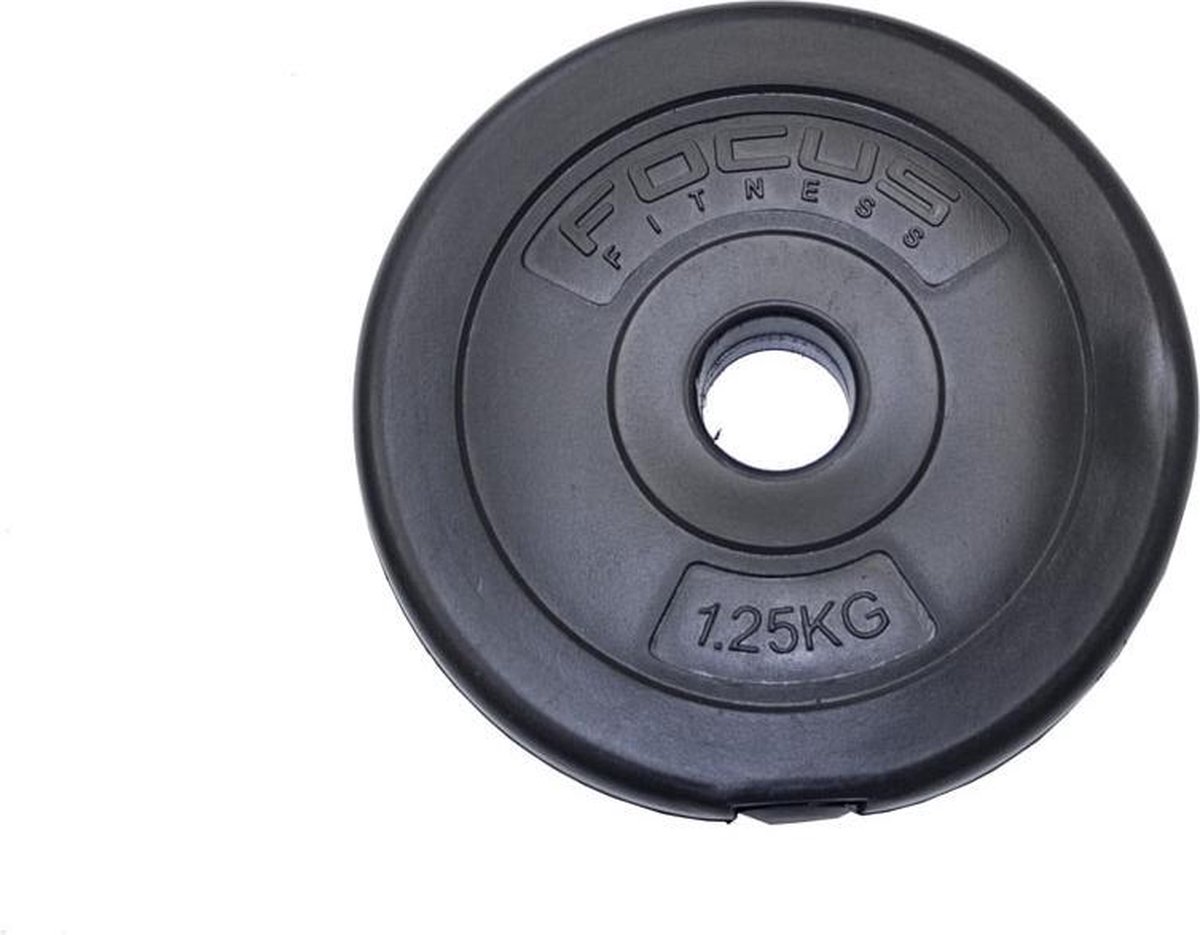 Focus Fitness Halterschijf 30 Mm - - 1,25 Kg - Kunststof - Zwart