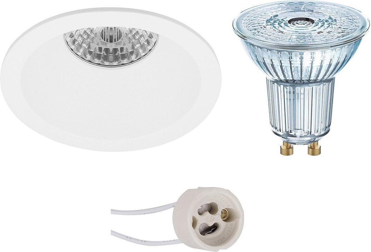 Osram - Led Spot Set - Parathom Par16 930 36d - Pragmi Pollon Pro - Gu10 Fitting - Dimbaar - Inbouw Rond - Mat - - Wit