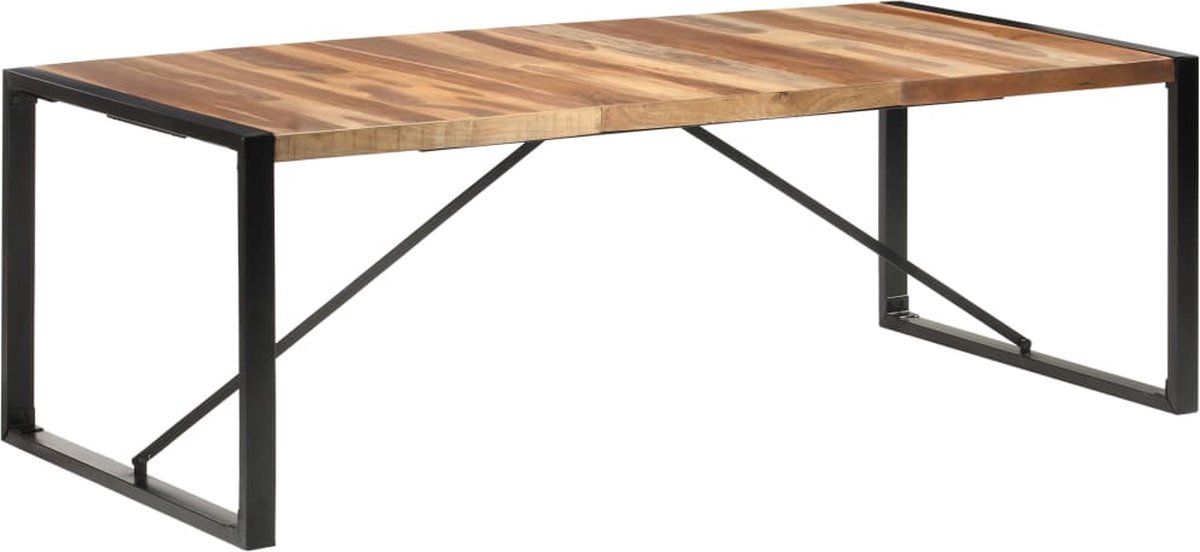 Vidaxl Eettafel 220x100x75 Cm Massief Hout Met Sheesham Afwerking - Bruin