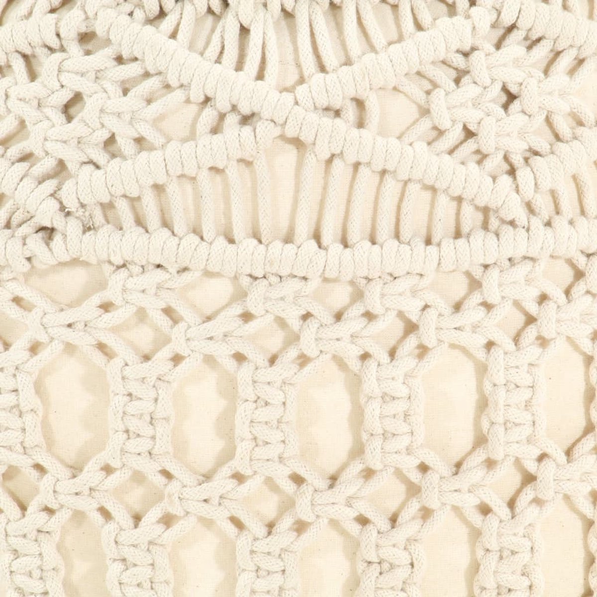 Vidaxl Poef Macramé Handgemaakt 45x30 Cm Katoen - Beige