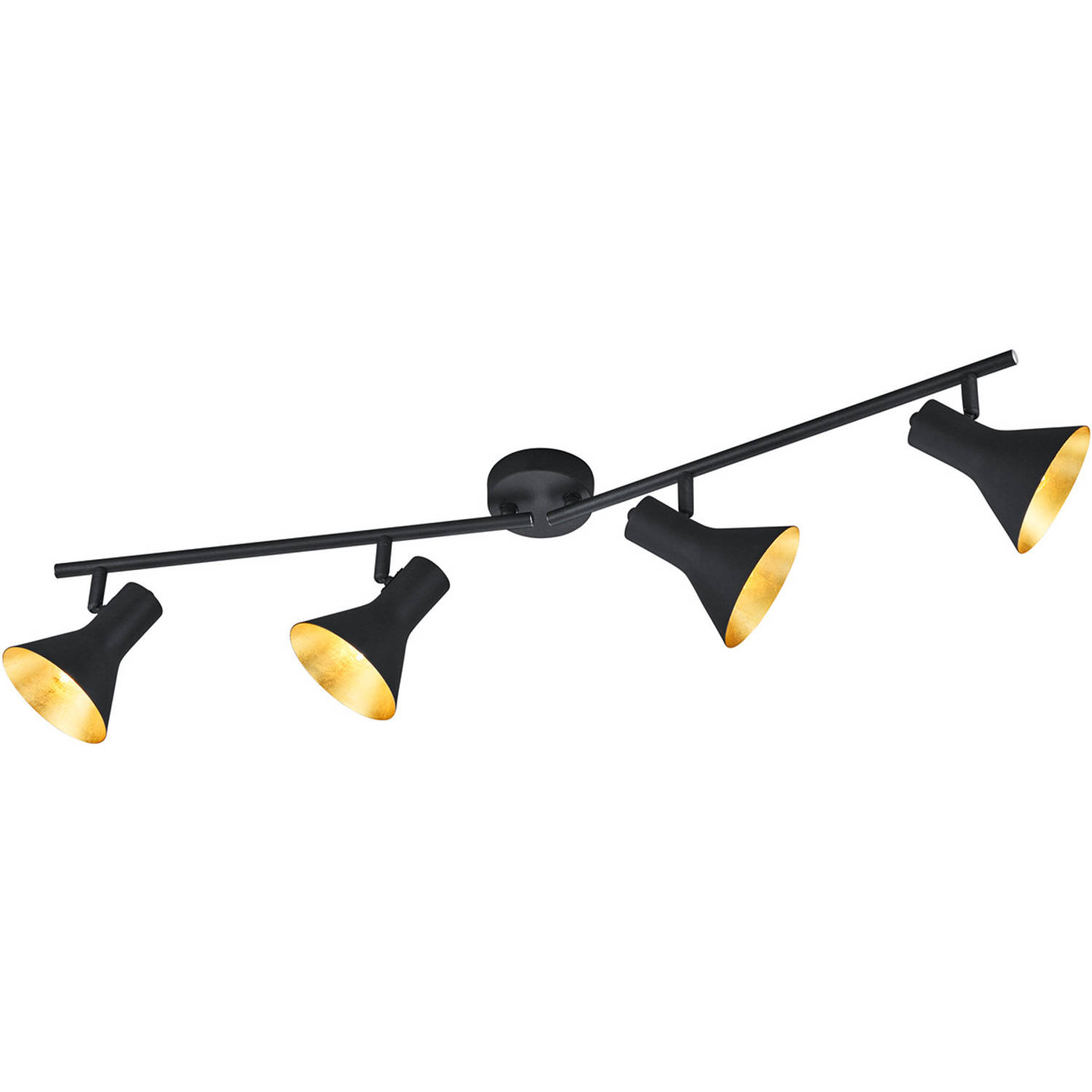 BES LED Led Plafondspot - Trion Nana - E14 Fitting - 4-lichts - Verstelbaar - Rond - Mat - Aluminium - Zwart