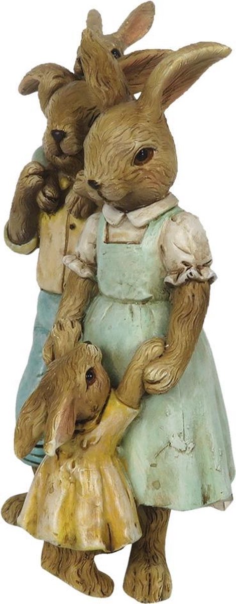 Clayre & Eef Decoratie Konijn 6pr3274 8*6*15 Cm - Meerkleurig - Groen