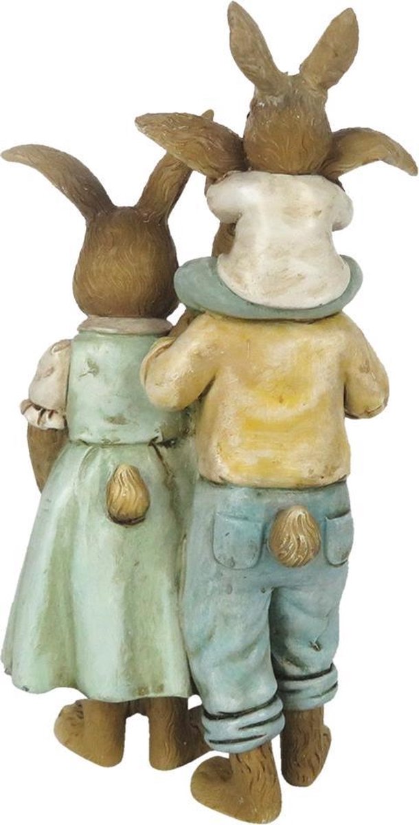 Clayre & Eef Decoratie Konijn 6pr3274 8*6*15 Cm - Meerkleurig - Groen