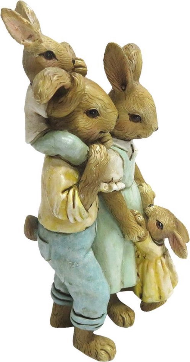 Clayre & Eef Decoratie Konijn 6pr3274 8*6*15 Cm - Meerkleurig - Groen