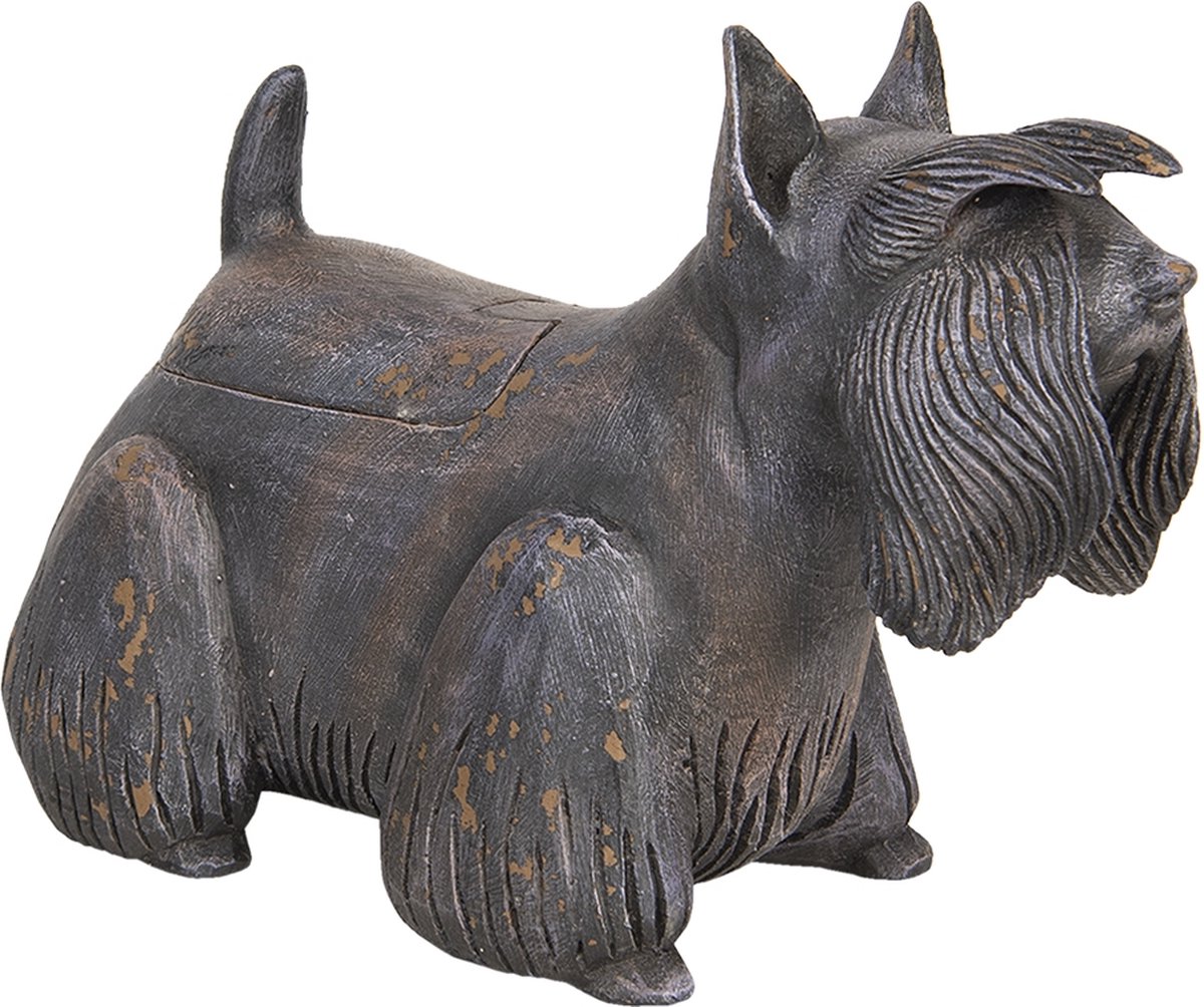 Clayre & Eef Decoratie Hond 6h1925 30*12*20 Cm - Meerkleurig Hout / - Bruin