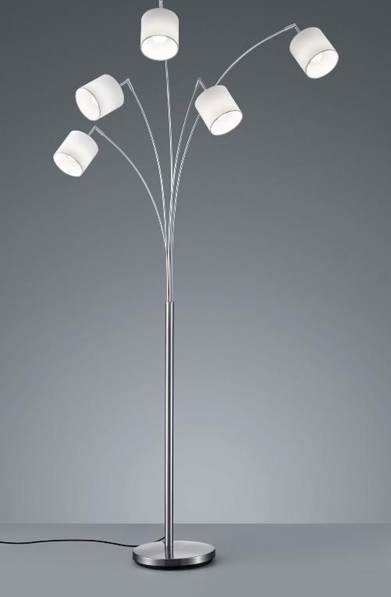 Reality Vloerlamp Tommy 200 X 30 Cm Staal/textiel/zilver - Wit