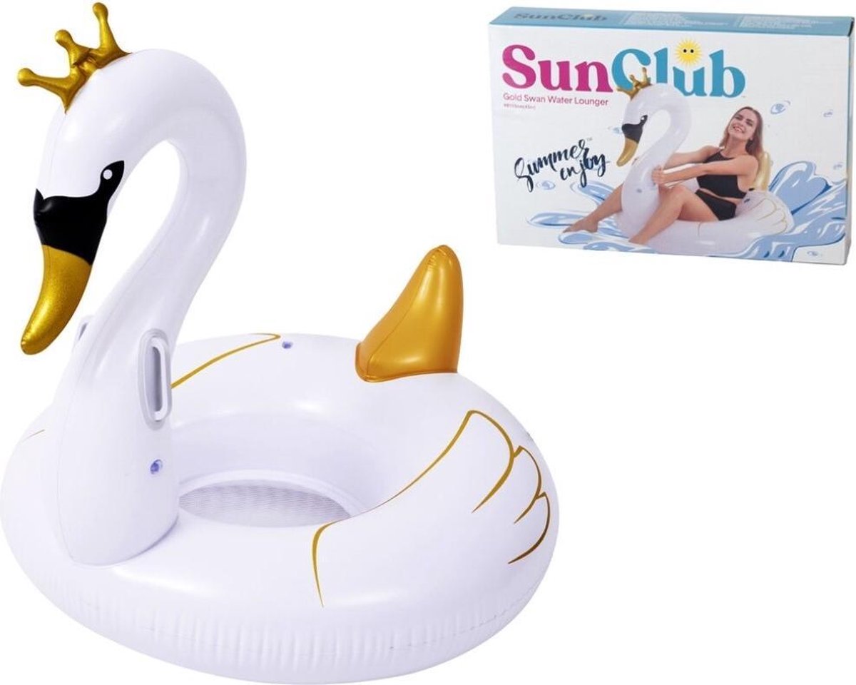 Jilong Opblaasdier Zwaan 115 X 45 Cm Pvc/goud - Wit