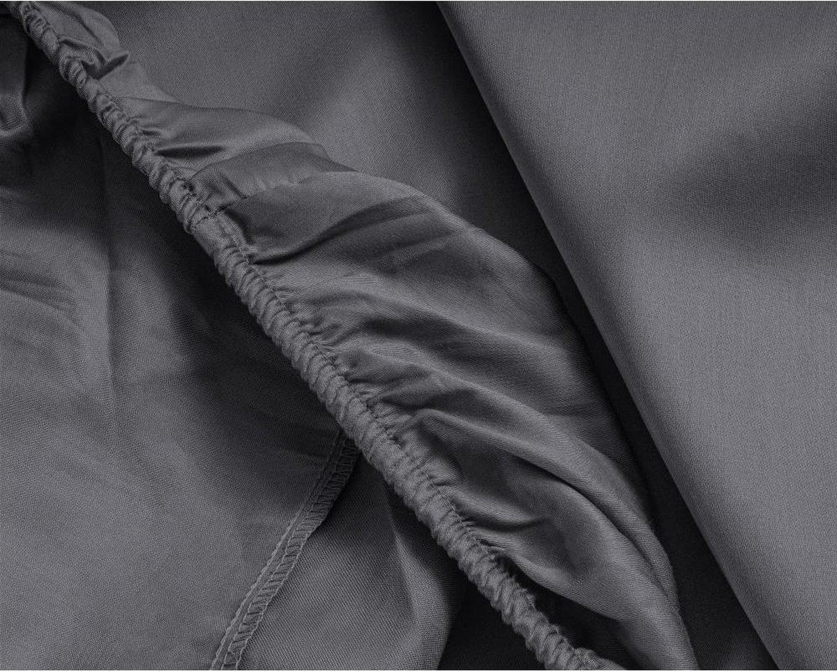 Primaviera Deluxe Satijn Hoeslaken - Antraciet 120 x 200 cm - Grijs