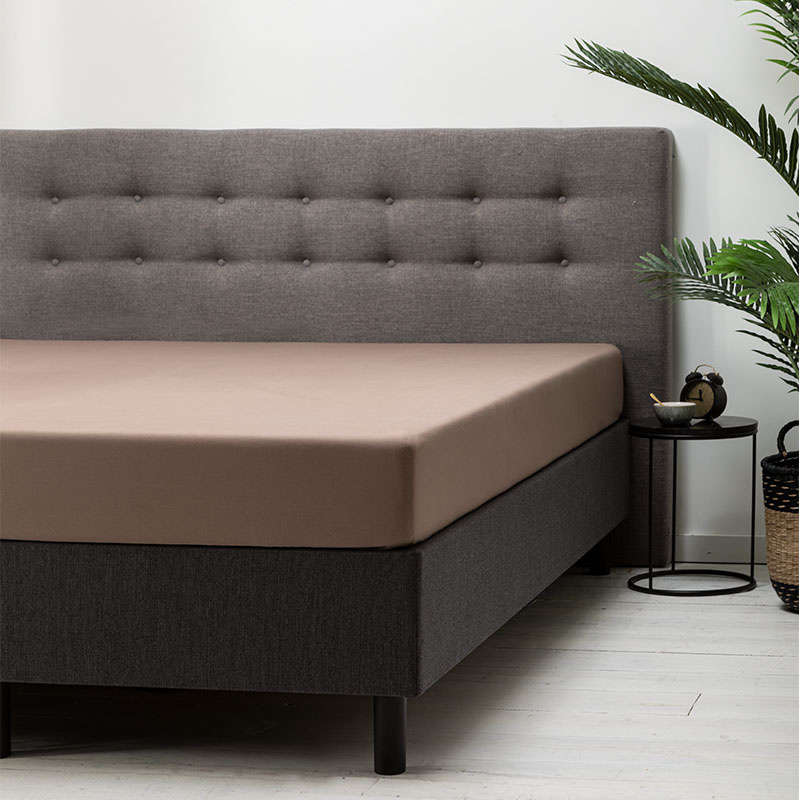 Fresh & Co Hoeslaken Katoen - Taupe 180 x 200/210 cm