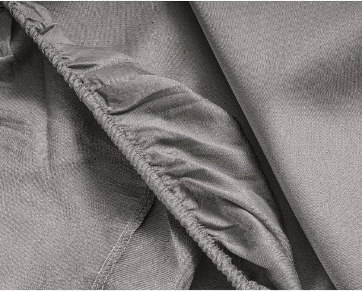Primaviera Deluxe Satijn Hoeslaken - 180 x 200 cm - Grijs