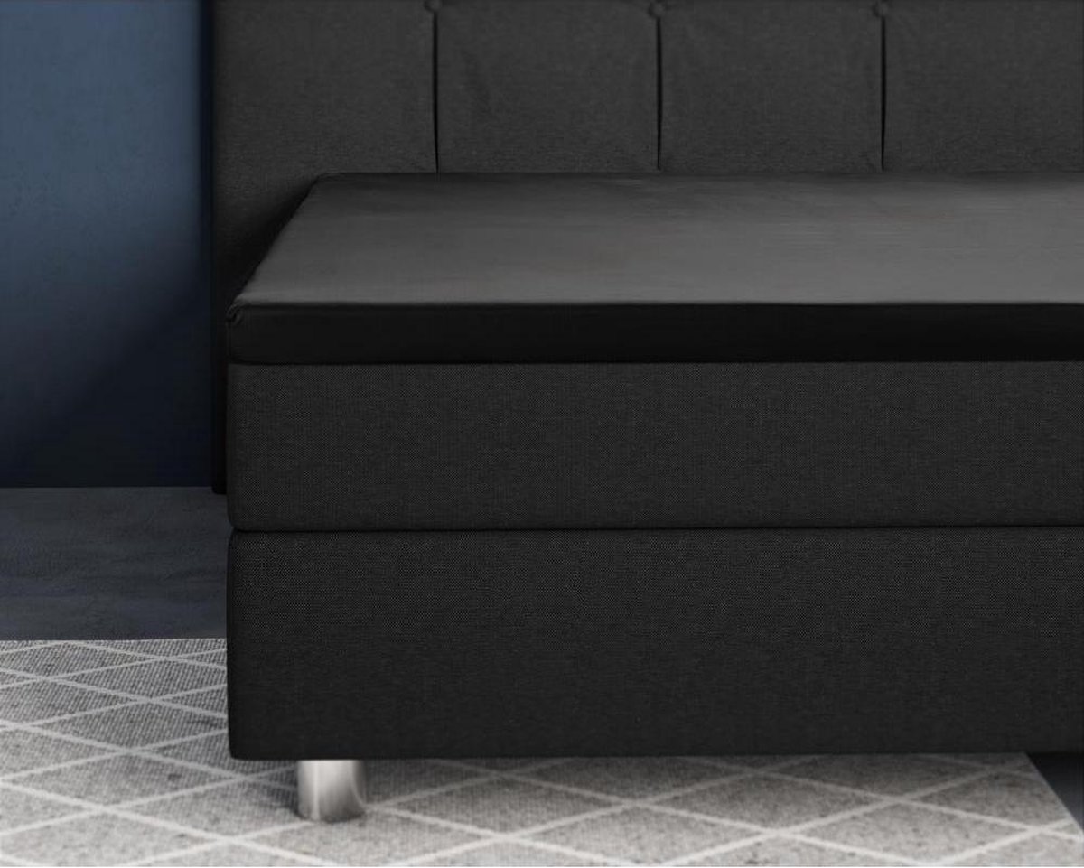 Primaviera Deluxe Topper Hoeslaken Satijn - 90 x 200 cm - Zwart