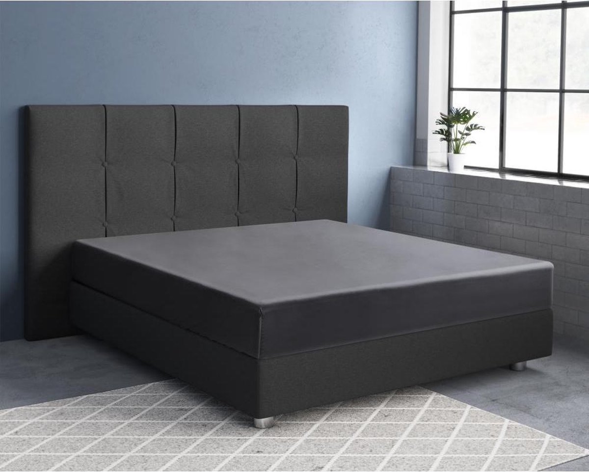 Primaviera Deluxe Satijn Hoeslaken - Antraciet 160 x 200 cm