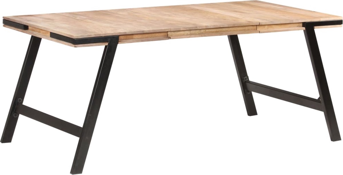 Vidaxl Eettafel 180x90x76 Cm Massief Mangohout - Bruin