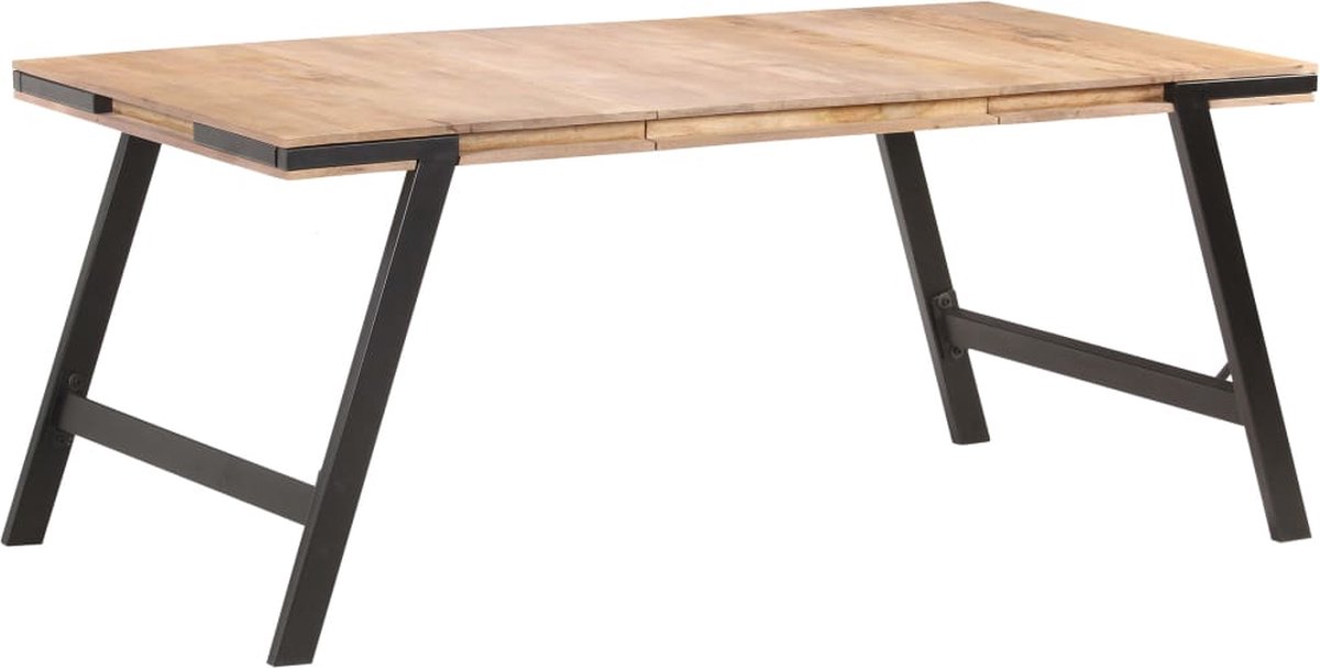Vidaxl Eettafel 180x90x76 Cm Massief Mangohout - Bruin