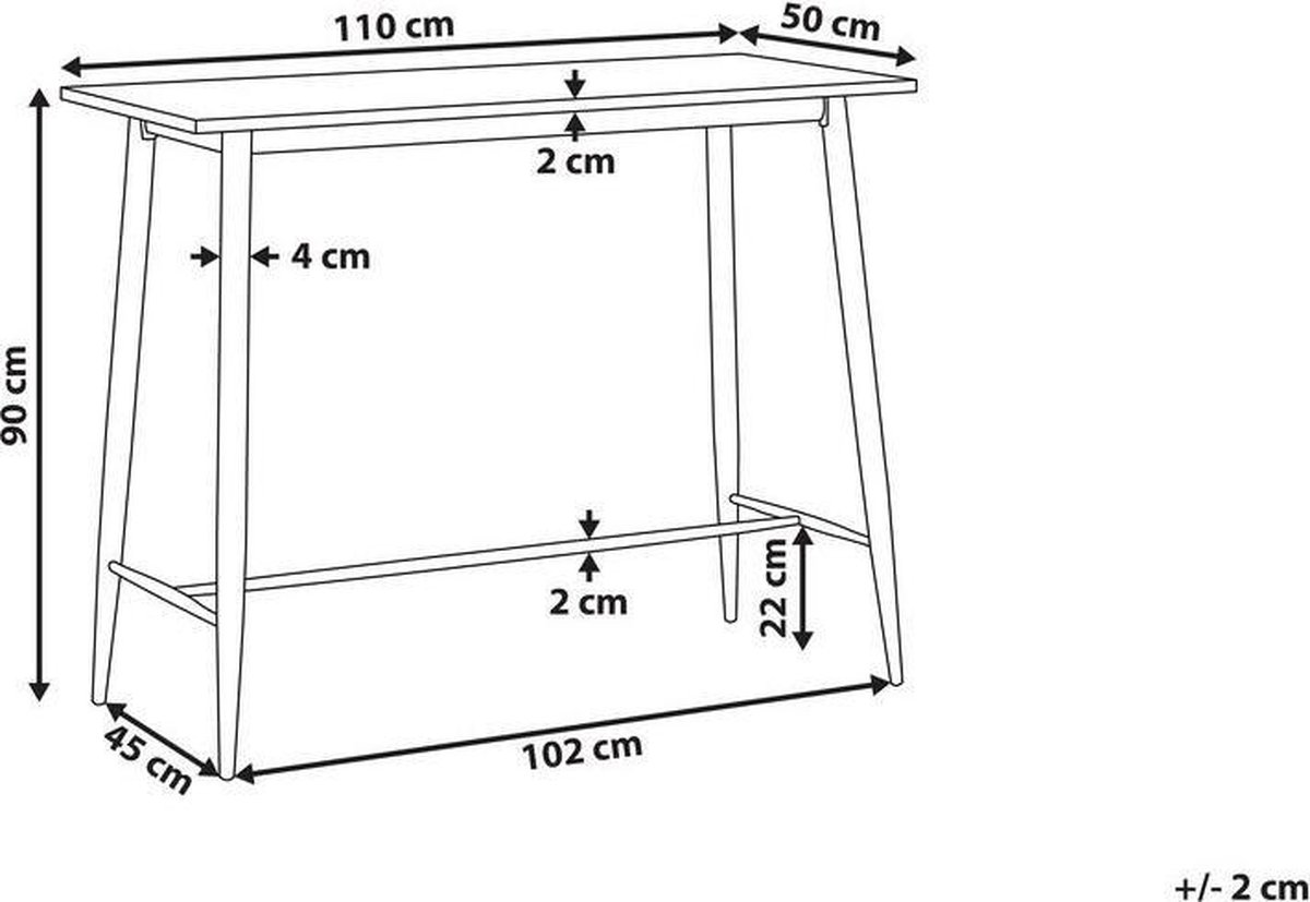 Beliani Chaves Eettafel Mdf 50 X 110 Cm - Wit