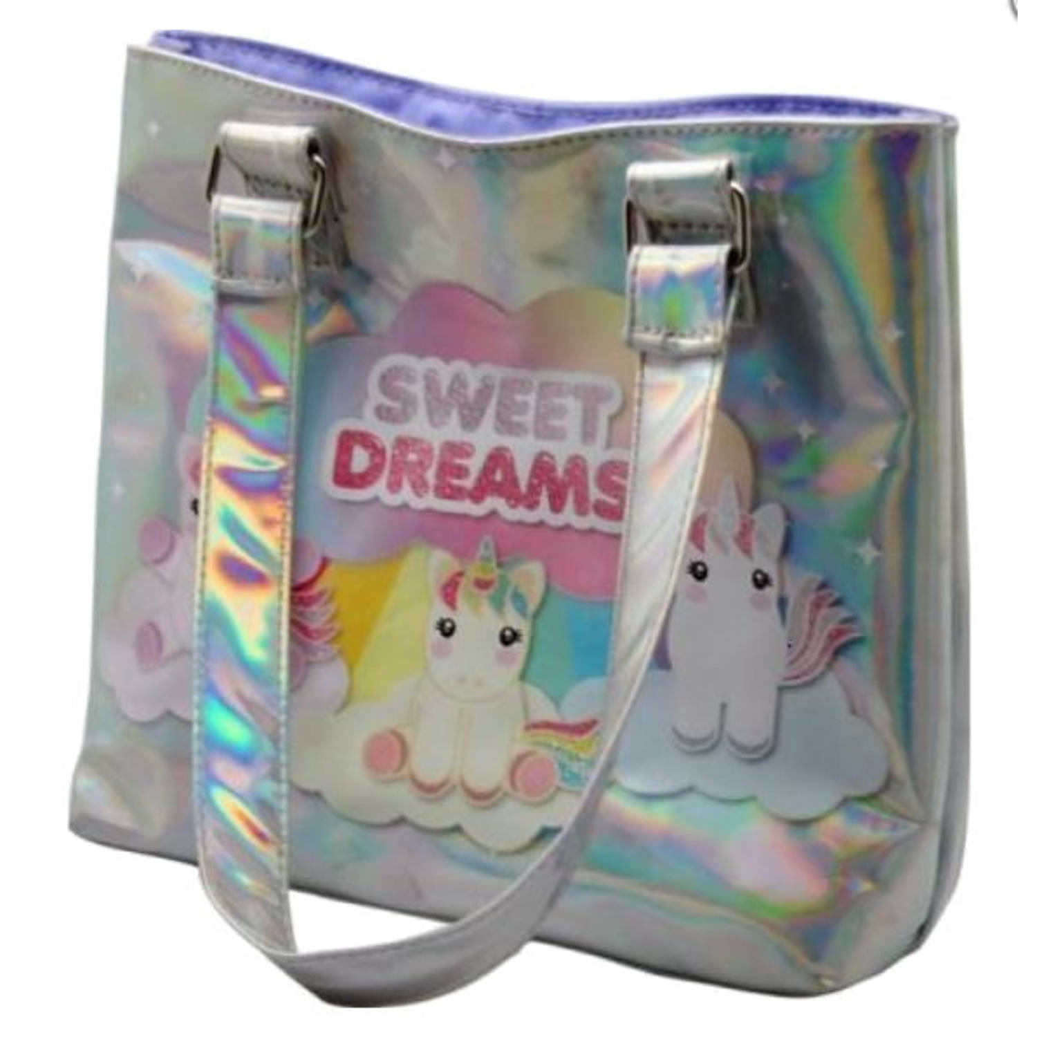 Sweet Dreams Schoudertas Eenhoorn 23 X 20 Cm Pu Zilver - Silver