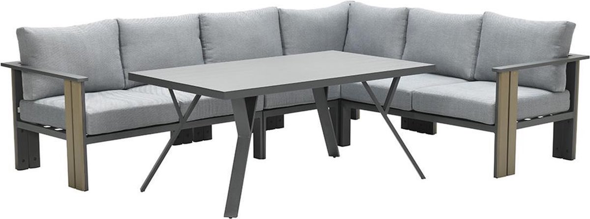 Garden Impressions Brady Lounge Dining Set 5-delig - Donker - Grijs