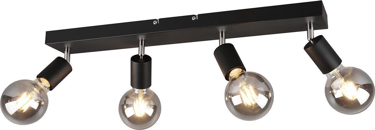 BES LED Led Plafondspot - Trion Zuncka - E27 Fitting - 4-lichts - Rechthoek - Mat - Aluminium - Zwart