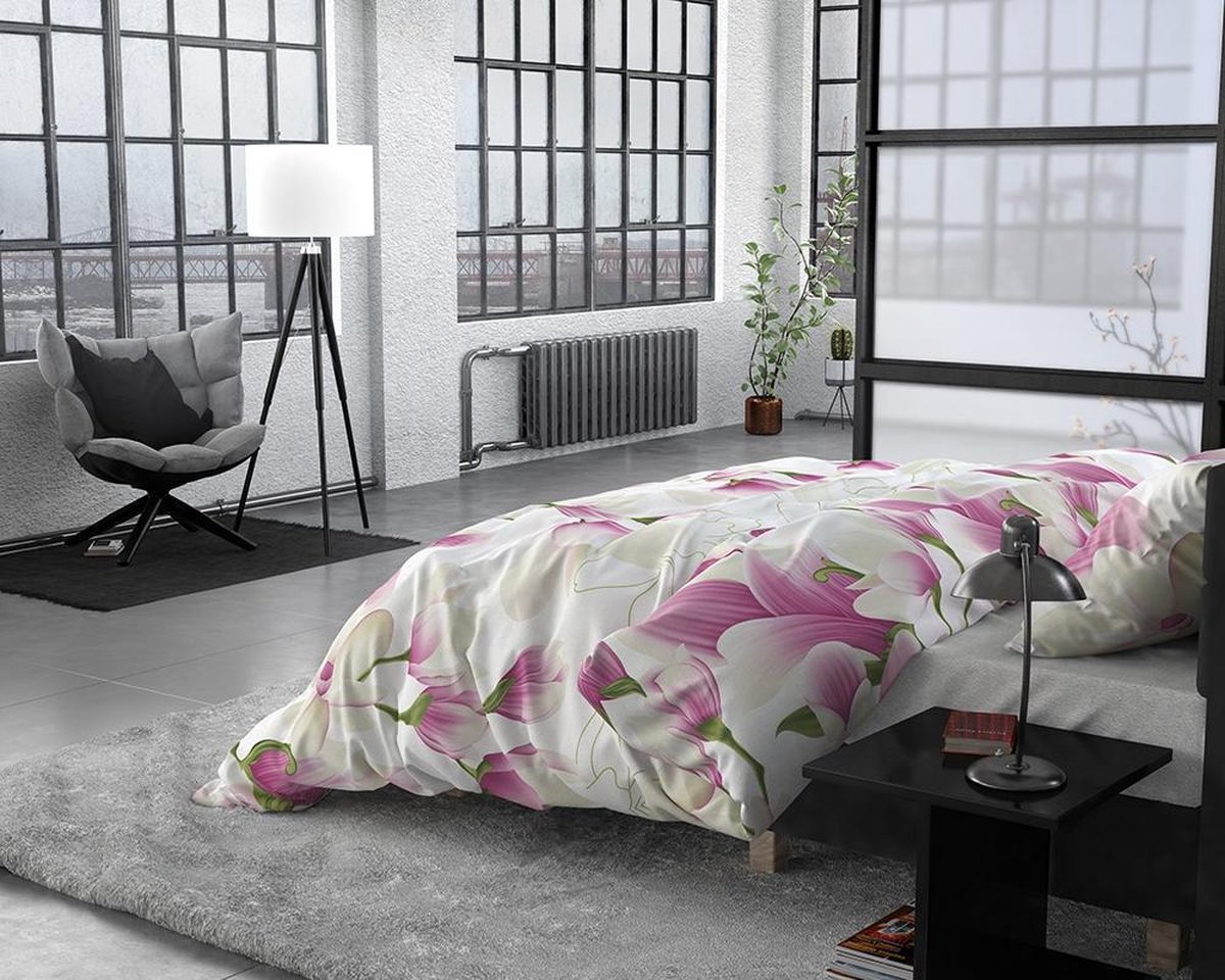 Sleeptime Flower Power - Flanel 2-persoons (200 x 200/220 cm + 2 kussenslopen) Dekbedovertrek