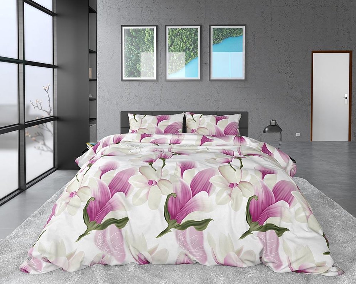 Sleeptime Flower Power - Flanel 2-persoons (200 x 200/220 cm + 2 kussenslopen) Dekbedovertrek