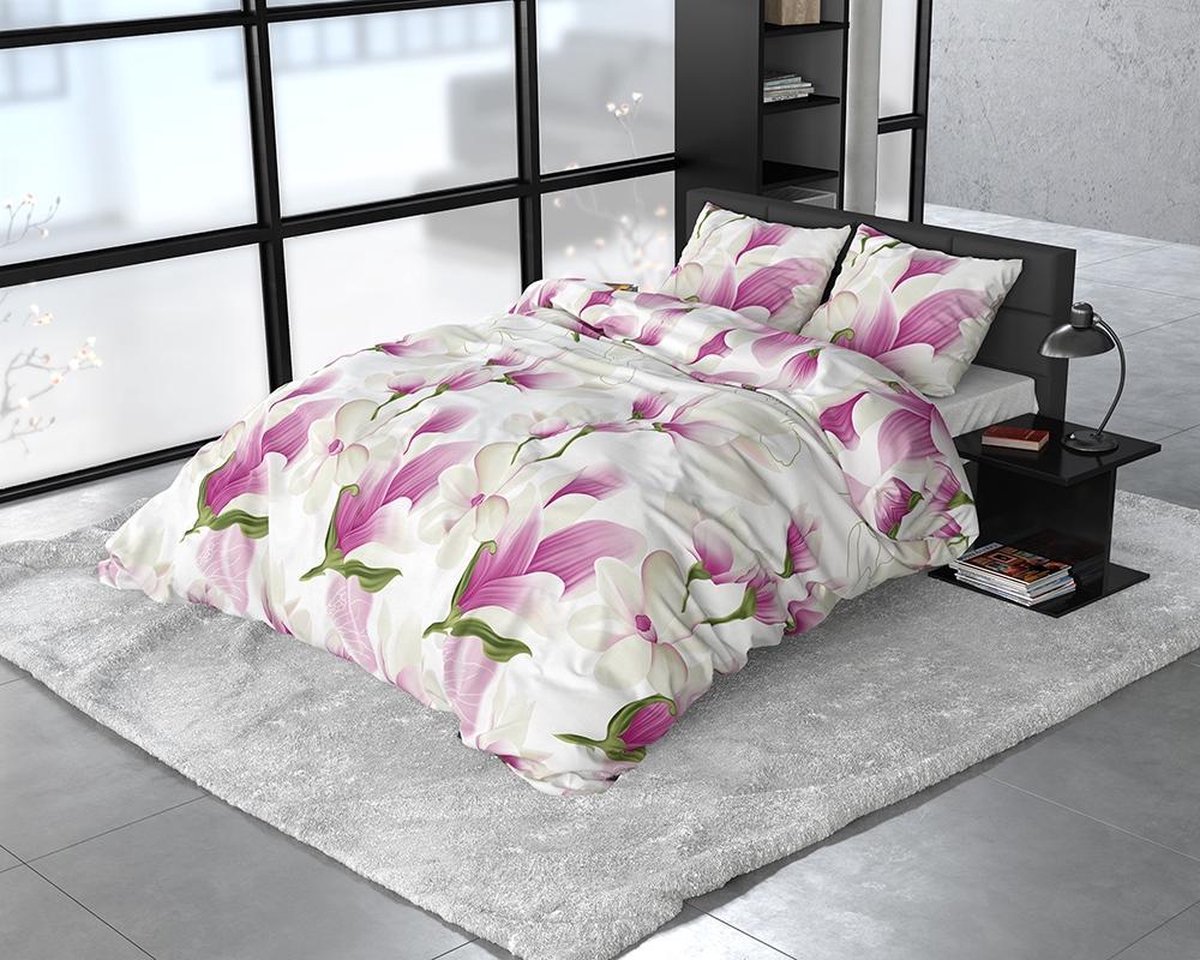 Sleeptime Flower Power - Flanel 2-persoons (200 x 200/220 cm + 2 kussenslopen) Dekbedovertrek