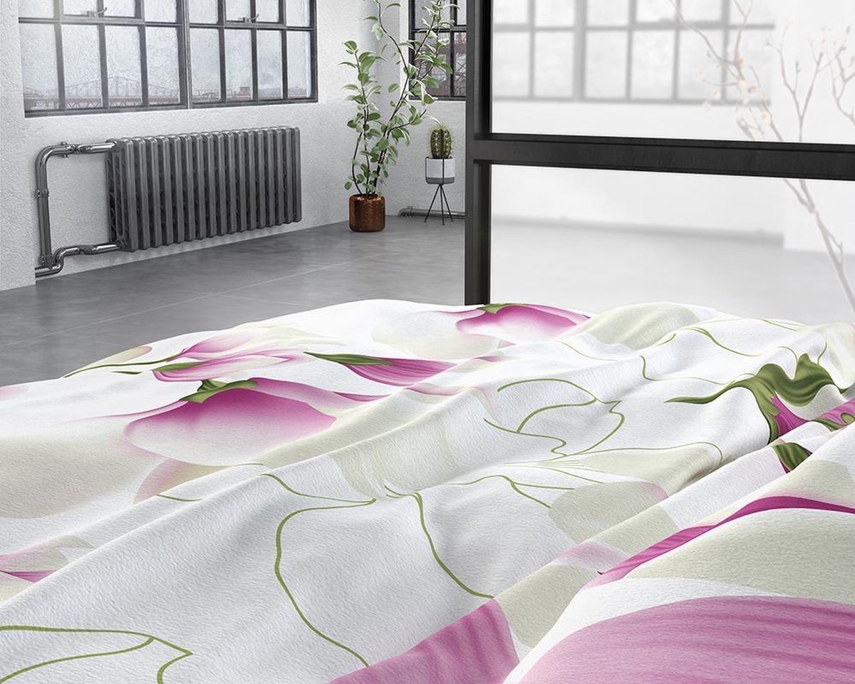 Sleeptime Flower Power - Flanel 2-persoons (200 x 200/220 cm + 2 kussenslopen) Dekbedovertrek