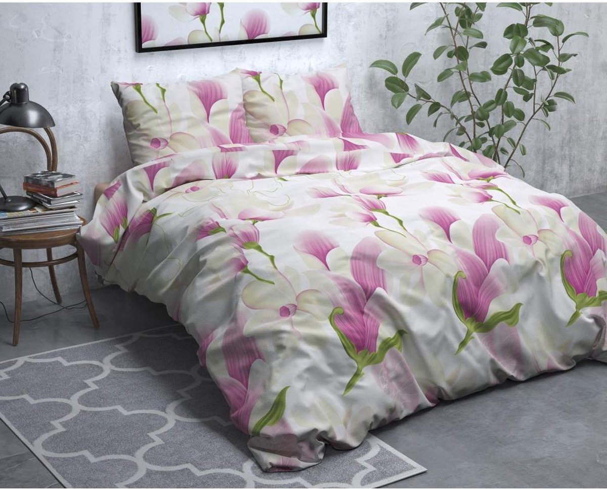 Sleeptime Flower Power - Flanel 2-persoons (200 x 200/220 cm + 2 kussenslopen) Dekbedovertrek