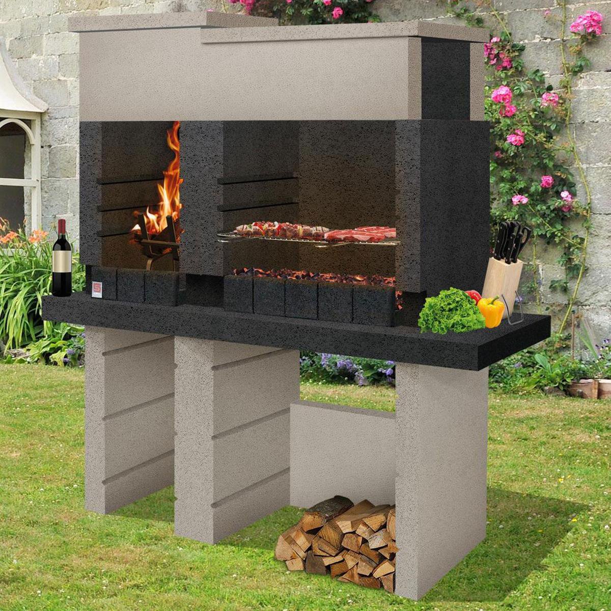 Sarom Fuoco - Betonnen Barbecue - San Pedro - 160 X 51.5 X 172,2 Cm - Grijs