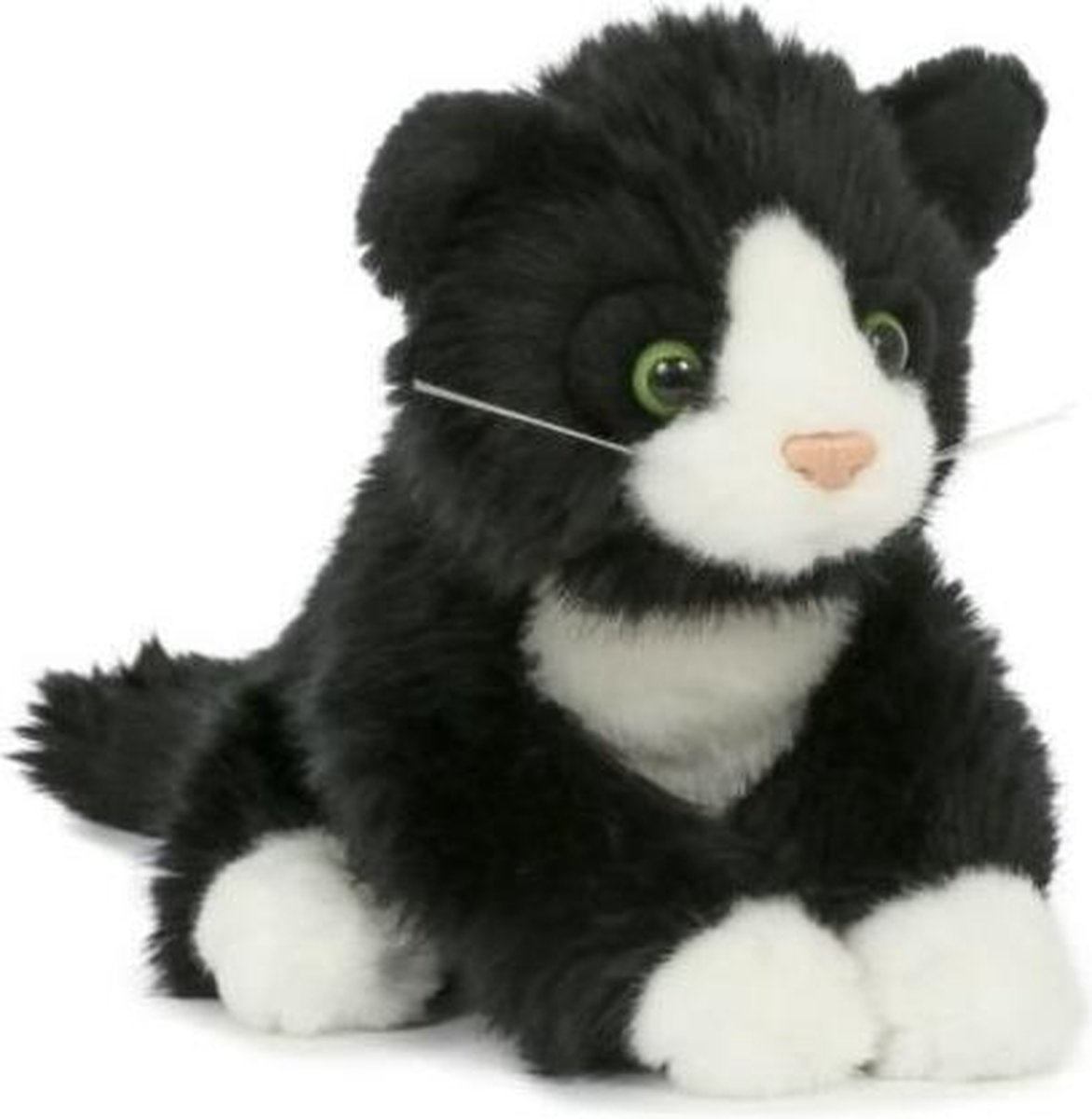 Bellatio Decorations Cadeau Setje Pluche/witte Kat/poes Knuffel 18 Cm Met Grote A5 Formaat Happy Birthday Wenskaart - Zwart