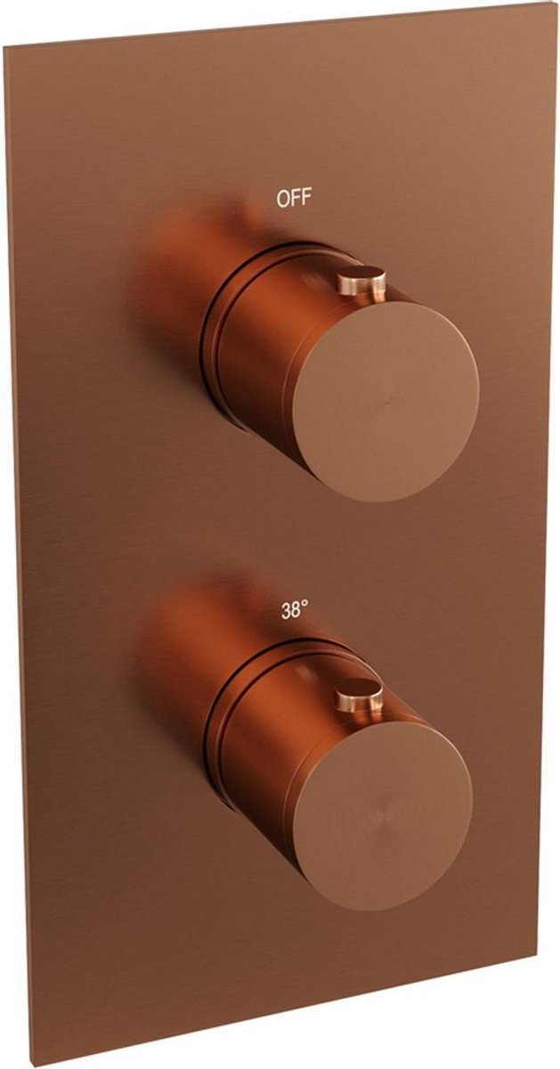 Brauer copper edition Complete Inbouwthermostaat 2-weg met omstel Koper Geborsteld 5-GK-5100