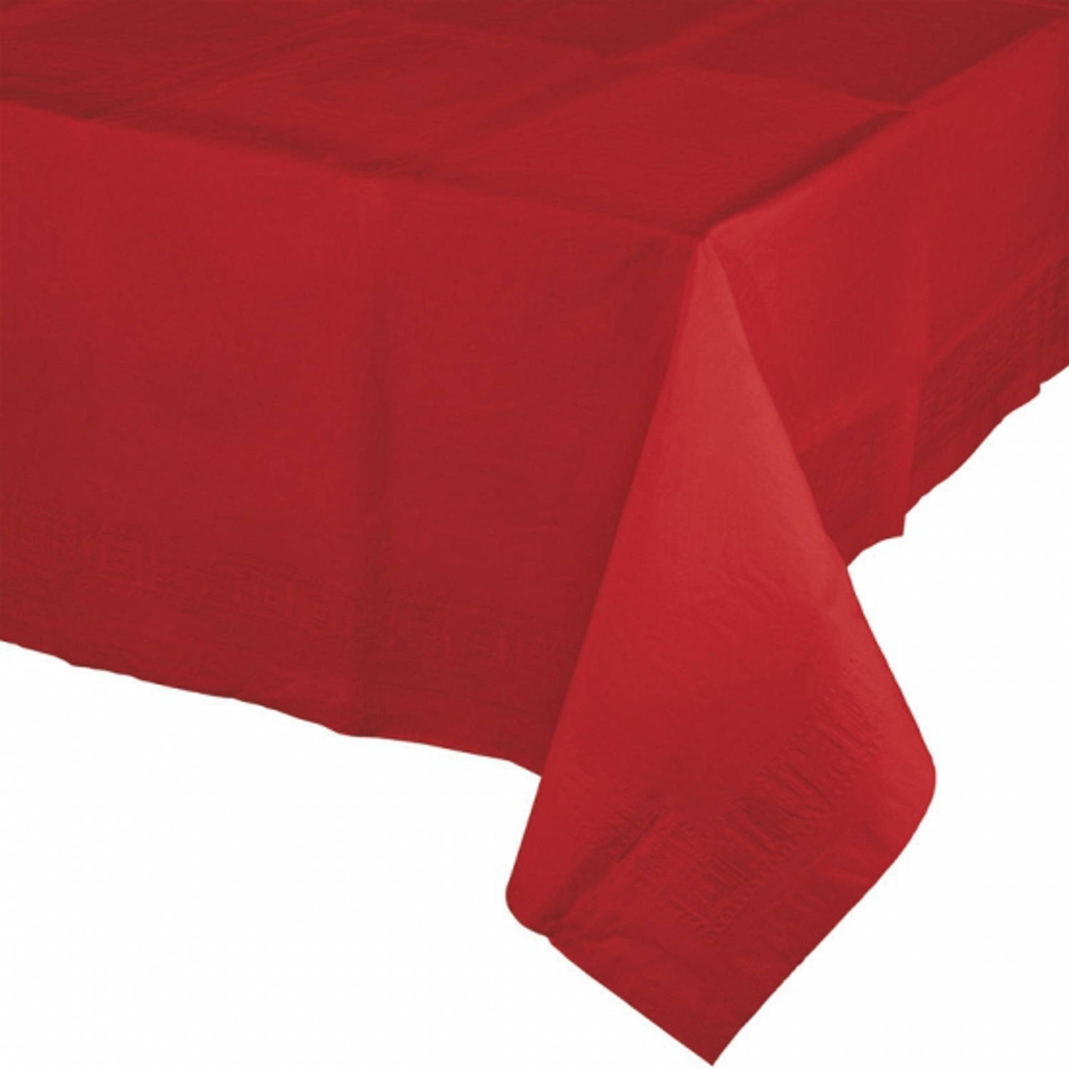 Bellatio Decorations Kerst Tafeldecoratie Tafelkleed 274 X 137 Cm Papier - Rood