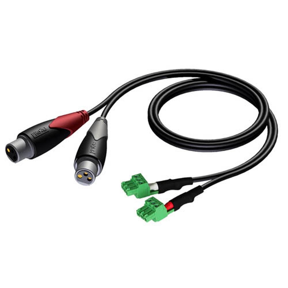 Procab CLA835 Classic 2x terminal block - 2x XLR female 3m
