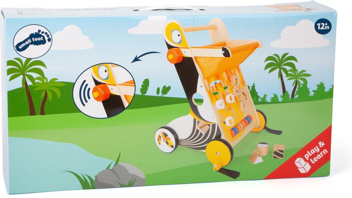 Small Foot Loopwagen Toekan Junior 49 Cm Hout/geel - Oranje