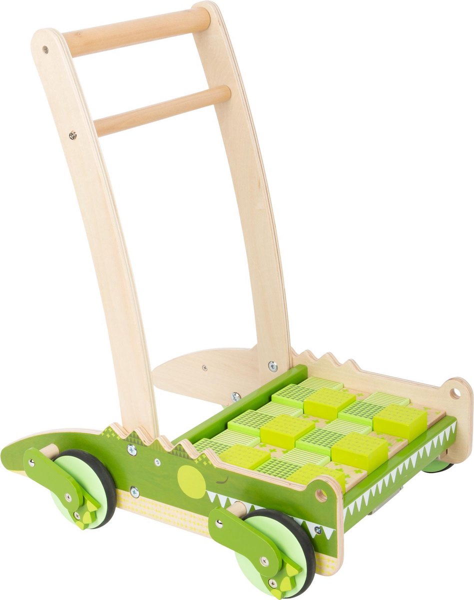 Small Foot Loopwagen Krokodil Junior 50 Cm Hout/naturel - Groen